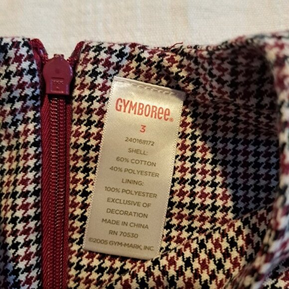 Gymboree girls size 3 3T Classic Holiday houndstooth lined zipper dress, VGUC - Picture 3 of 6